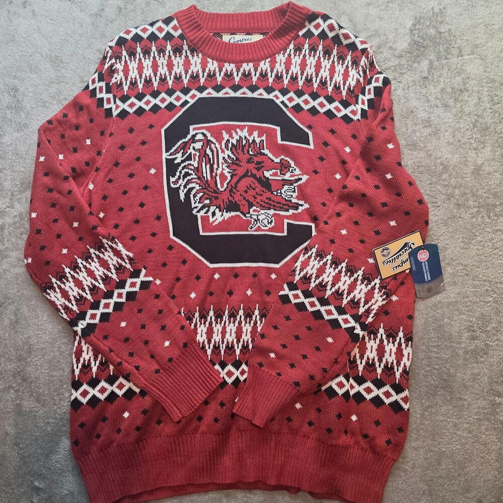 South Carolina Gamecocks Sweater Mens XL Red NCAA Football Campus Specialties